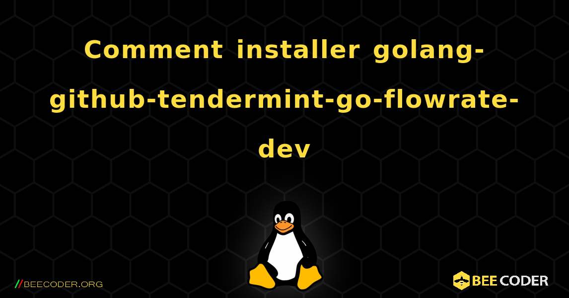 Comment installer golang-github-tendermint-go-flowrate-dev . Linux