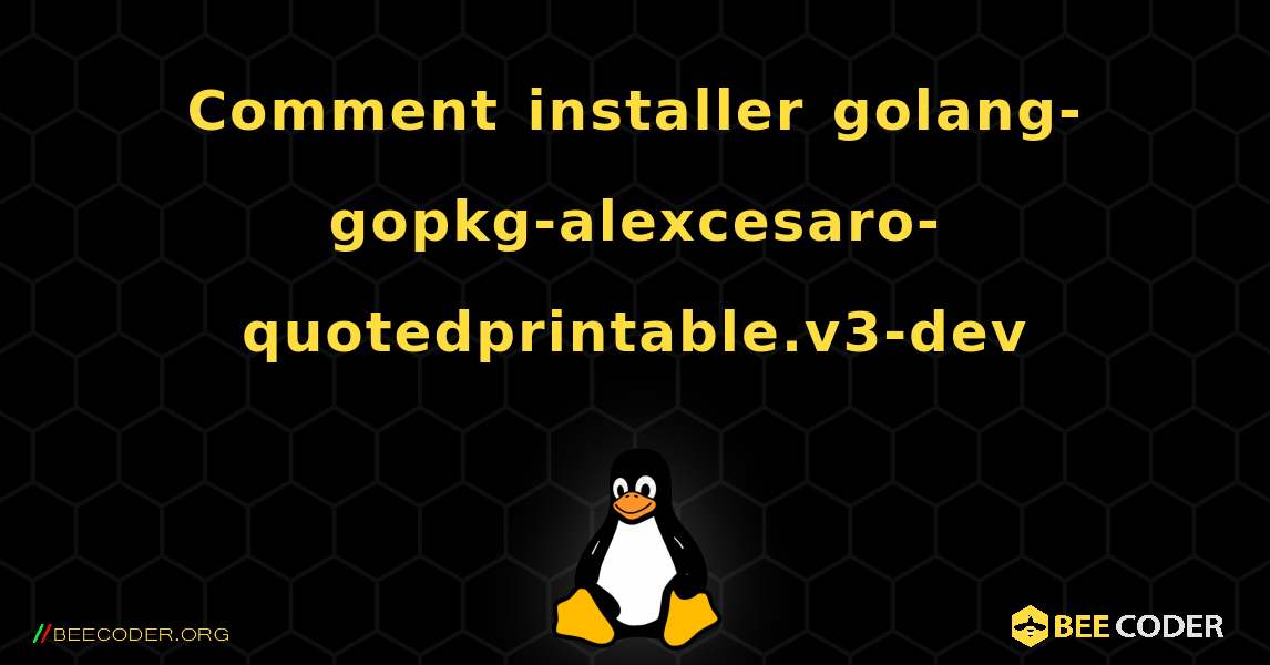 Comment installer golang-gopkg-alexcesaro-quotedprintable.v3-dev . Linux