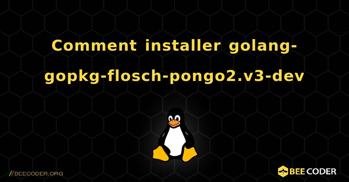 Comment installer golang-gopkg-flosch-pongo2.v3-dev . Linux