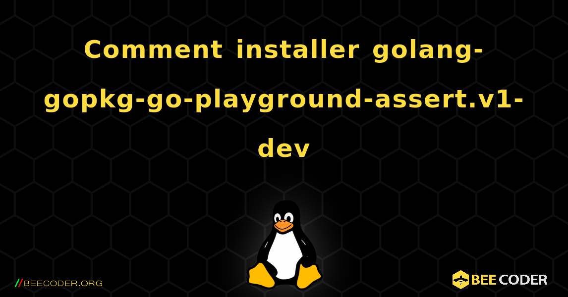 Comment installer golang-gopkg-go-playground-assert.v1-dev . Linux