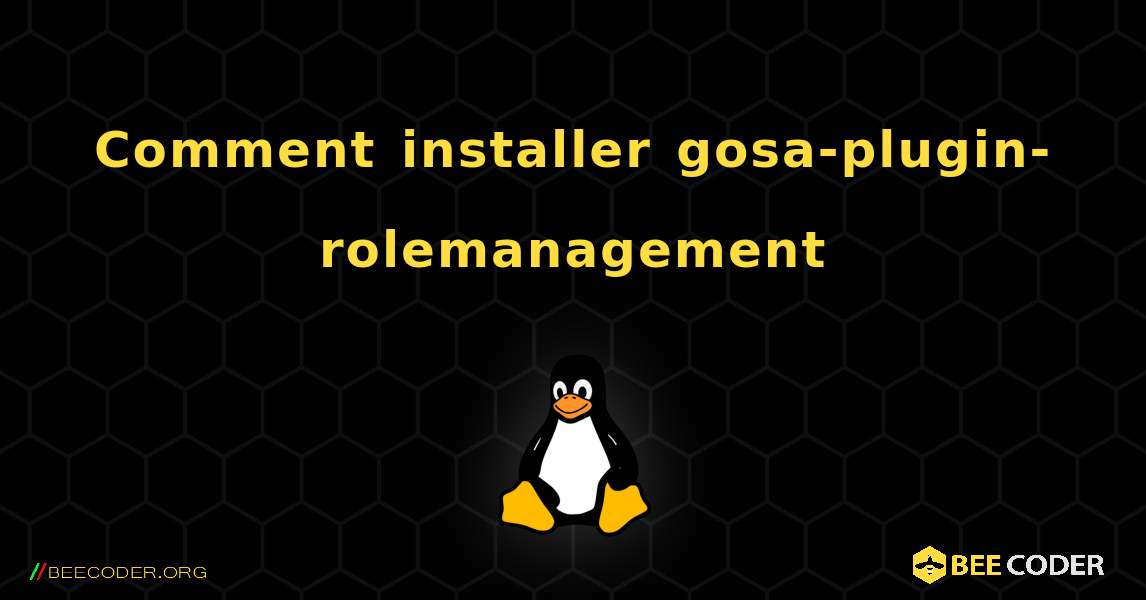 Comment installer gosa-plugin-rolemanagement . Linux