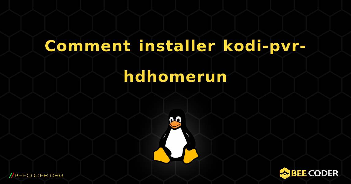 Comment installer kodi-pvr-hdhomerun . Linux