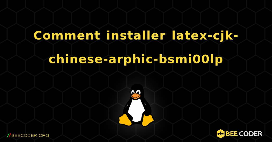 Comment installer latex-cjk-chinese-arphic-bsmi00lp . Linux
