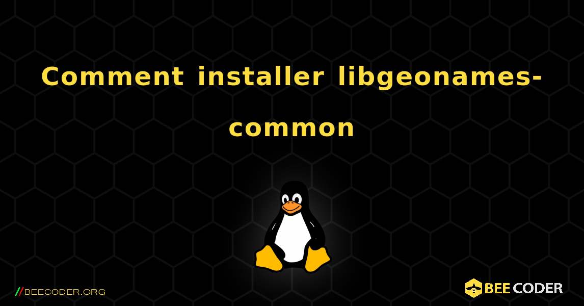 Comment installer libgeonames-common . Linux