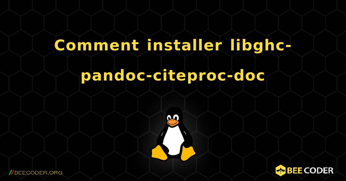 Comment installer libghc-pandoc-citeproc-doc . Linux