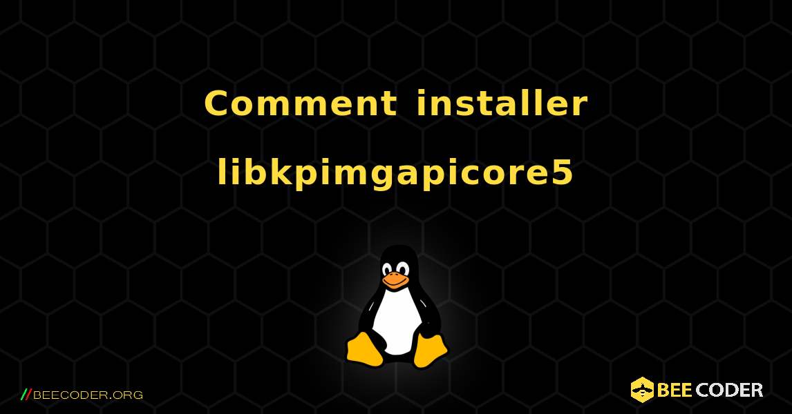 Comment installer libkpimgapicore5 . Linux