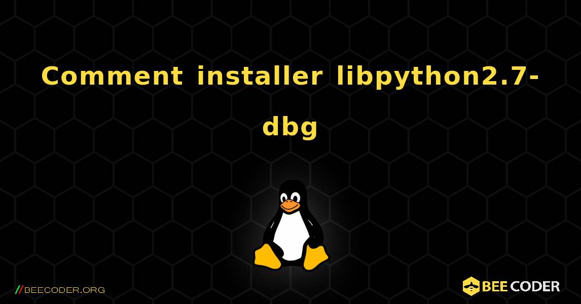 Comment installer libpython2.7-dbg . Linux