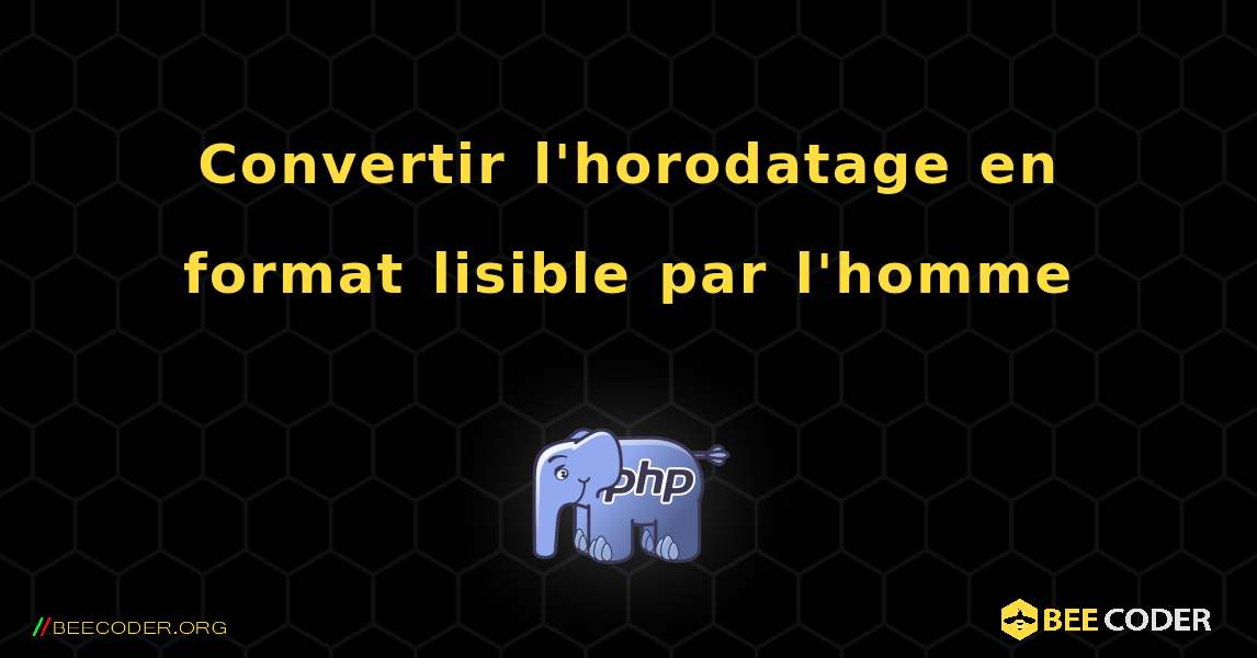 Convertir l'horodatage en format lisible par l'homme. PHP