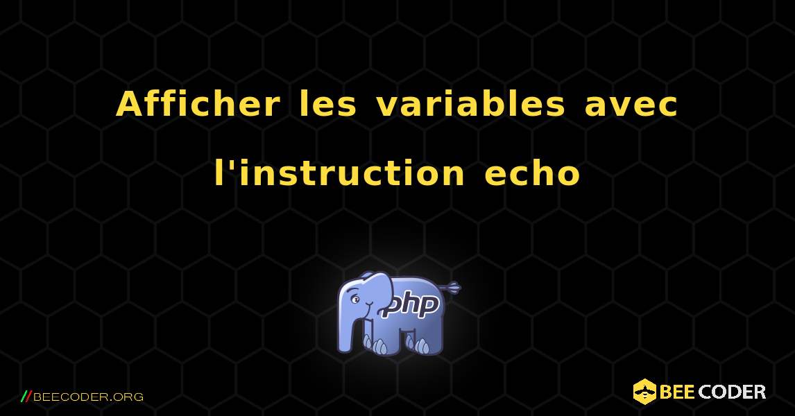 Afficher les variables avec l'instruction echo. PHP