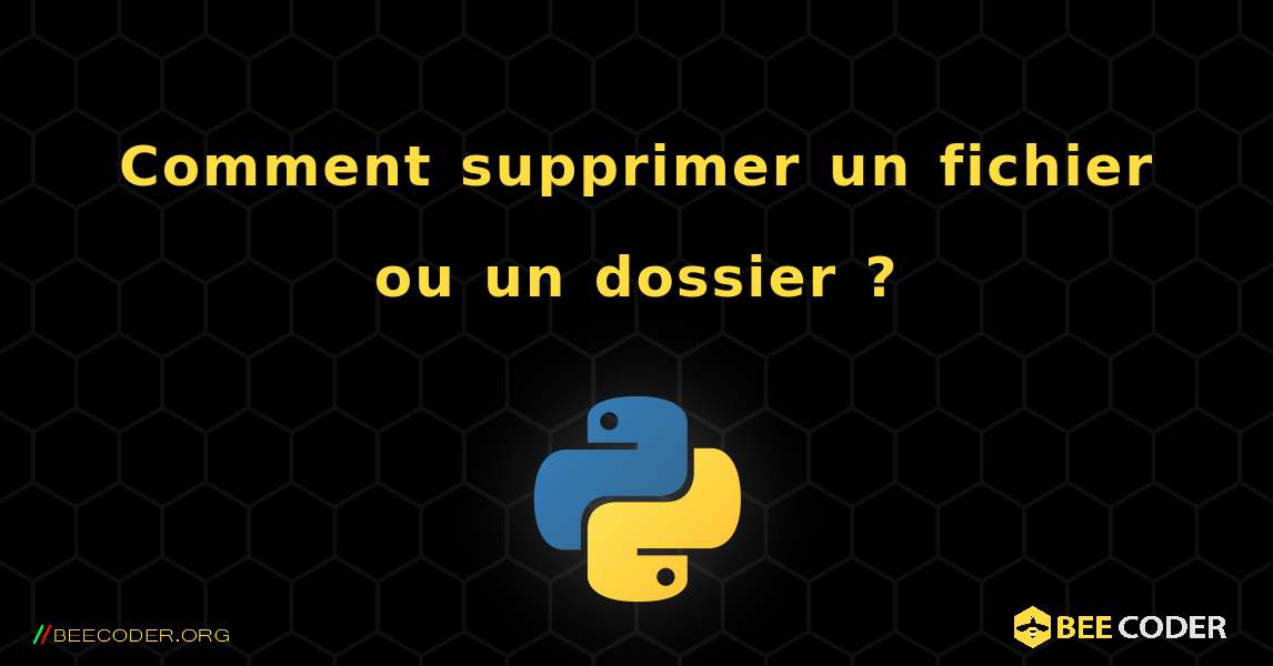 Comment supprimer un fichier ou un dossier ?. Python