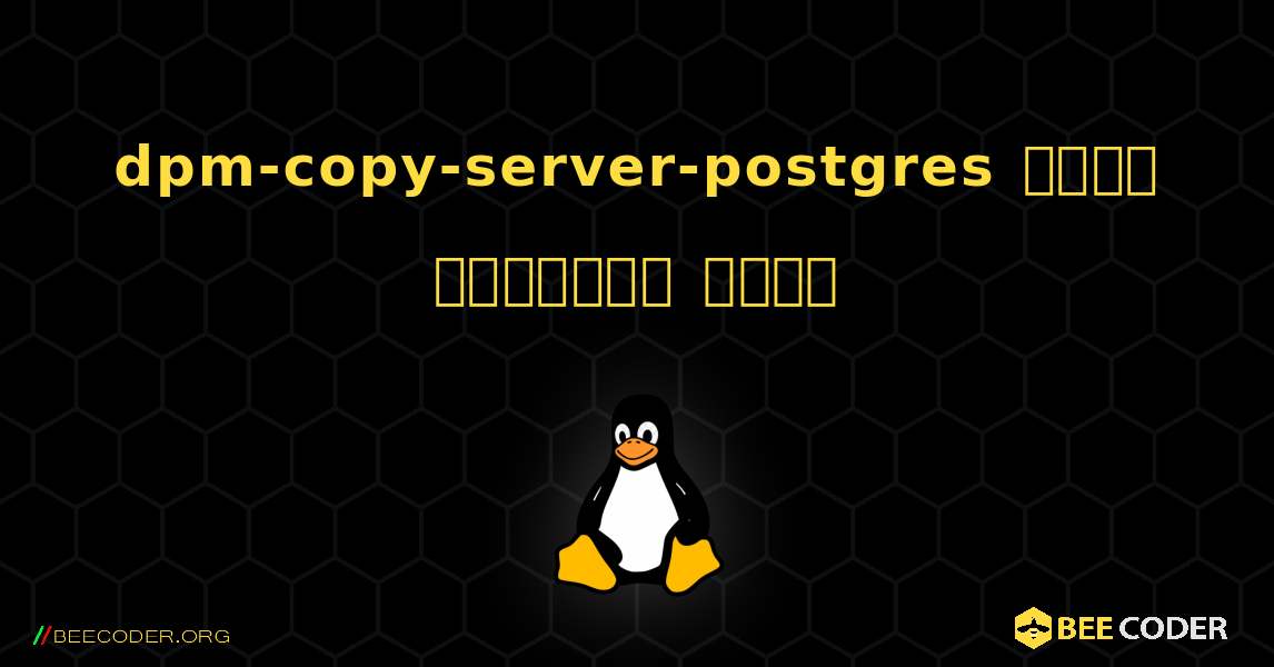 dpm-copy-server-postgres  कैसे स्थापित करें. Linux