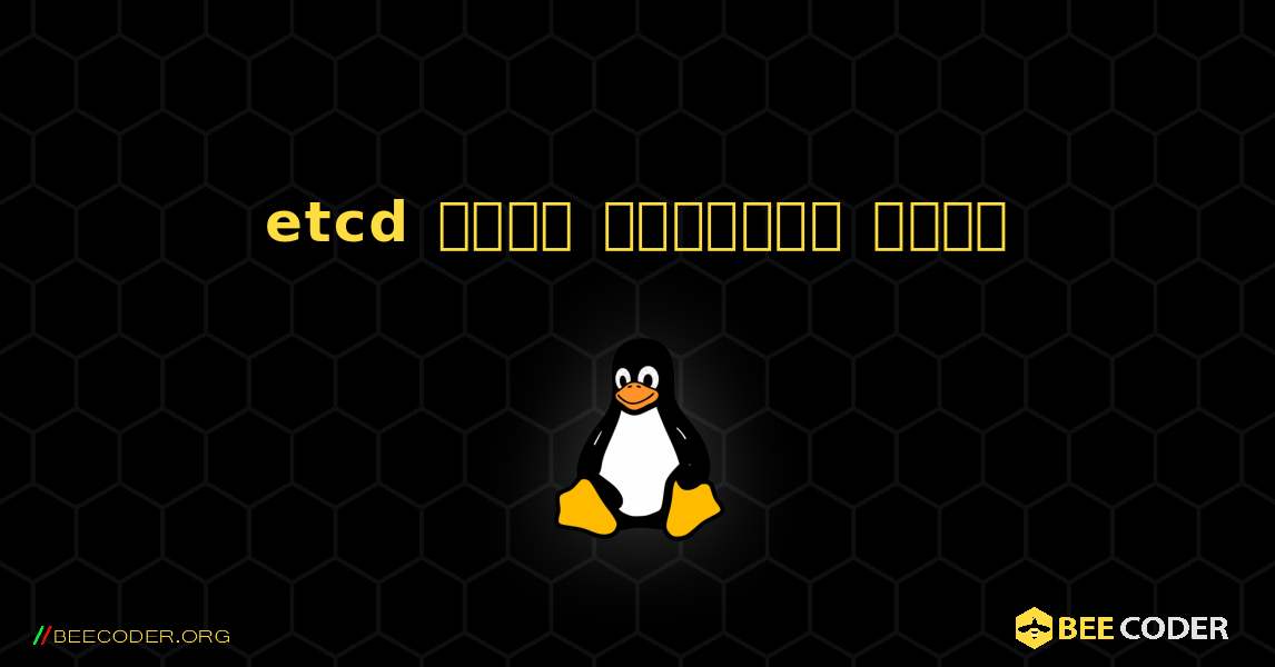 etcd  कैसे स्थापित करें. Linux