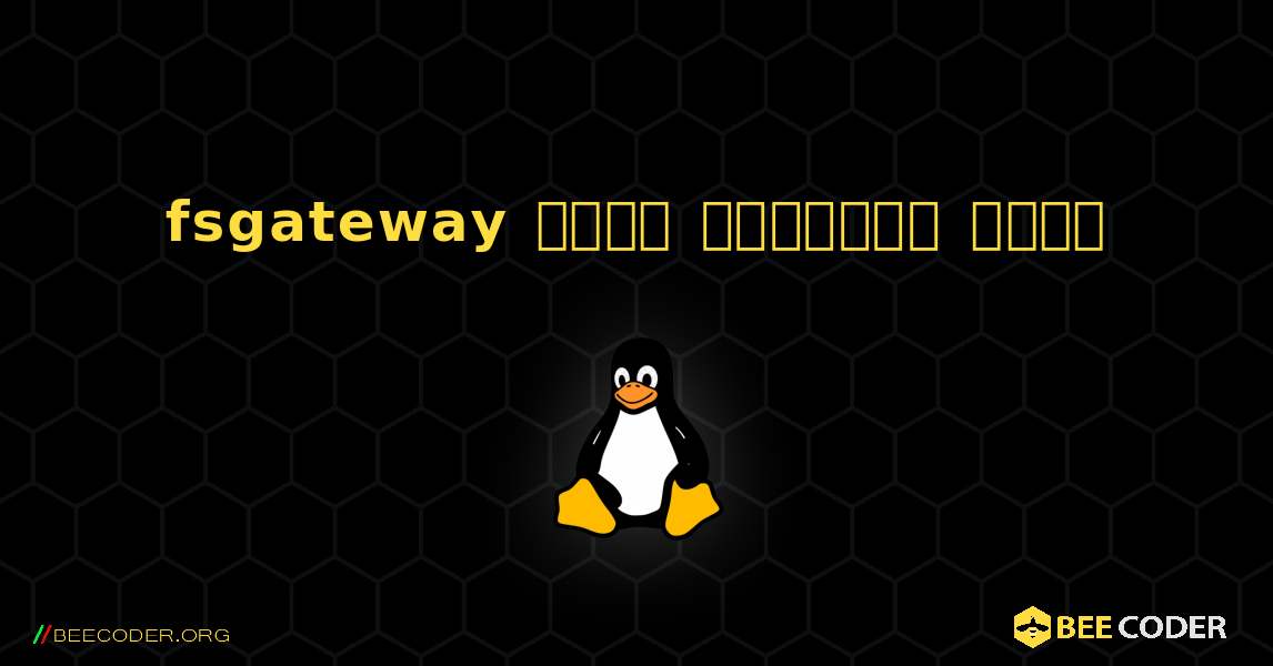 fsgateway  कैसे स्थापित करें. Linux