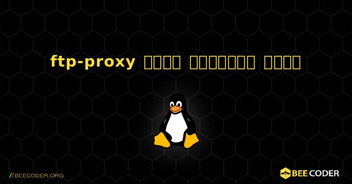 ftp-proxy  कैसे स्थापित करें. Linux
