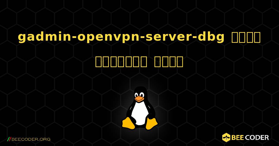 gadmin-openvpn-server-dbg  कैसे स्थापित करें. Linux