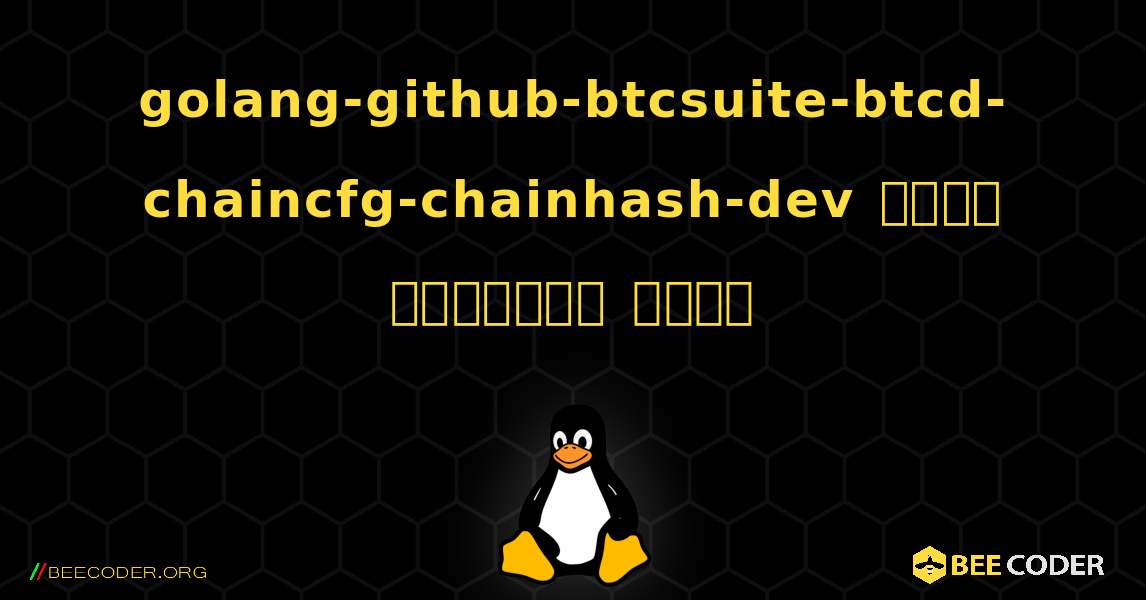 golang-github-btcsuite-btcd-chaincfg-chainhash-dev  कैसे स्थापित करें. Linux