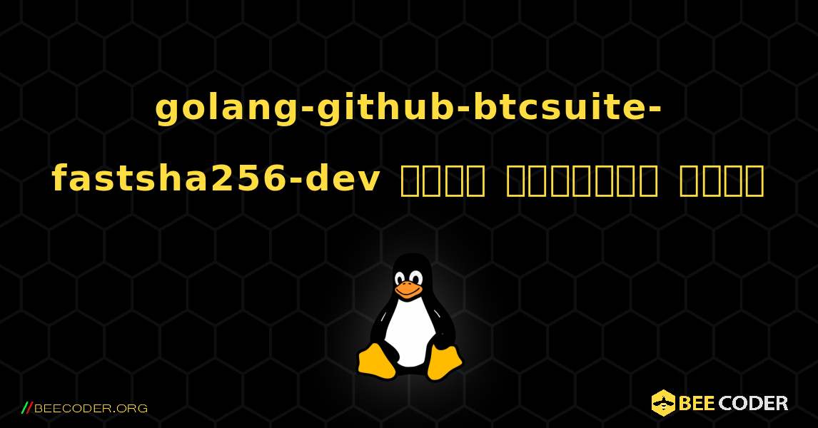 golang-github-btcsuite-fastsha256-dev  कैसे स्थापित करें. Linux
