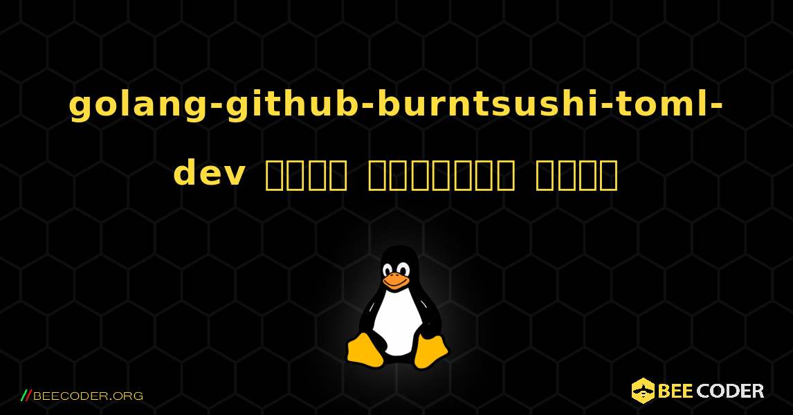 golang-github-burntsushi-toml-dev  कैसे स्थापित करें. Linux