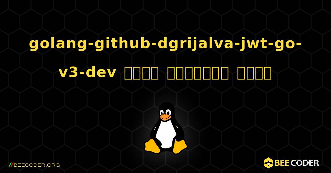 golang-github-dgrijalva-jwt-go-v3-dev  कैसे स्थापित करें. Linux