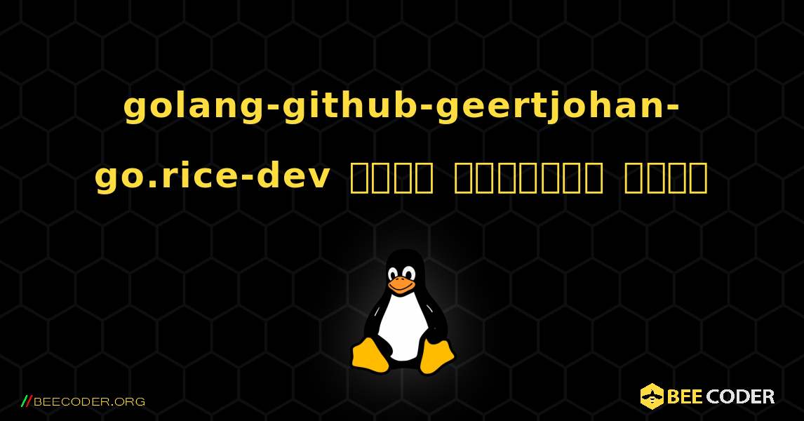 golang-github-geertjohan-go.rice-dev  कैसे स्थापित करें. Linux