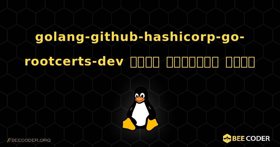 golang-github-hashicorp-go-rootcerts-dev  कैसे स्थापित करें. Linux