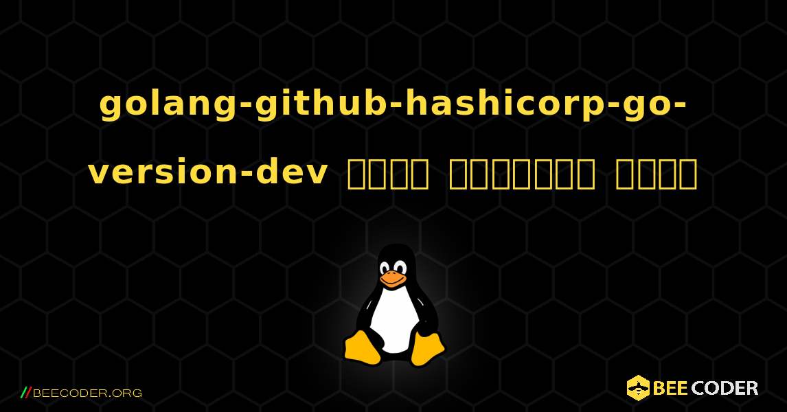 golang-github-hashicorp-go-version-dev  कैसे स्थापित करें. Linux