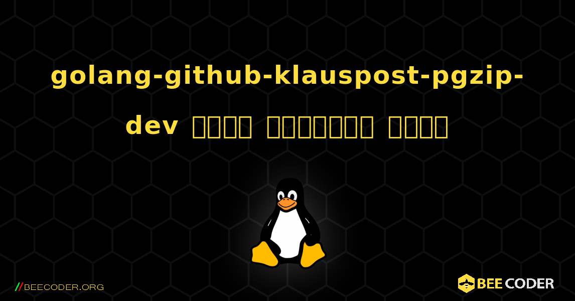 golang-github-klauspost-pgzip-dev  कैसे स्थापित करें. Linux