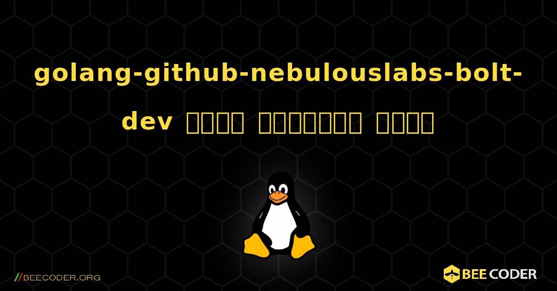 golang-github-nebulouslabs-bolt-dev  कैसे स्थापित करें. Linux