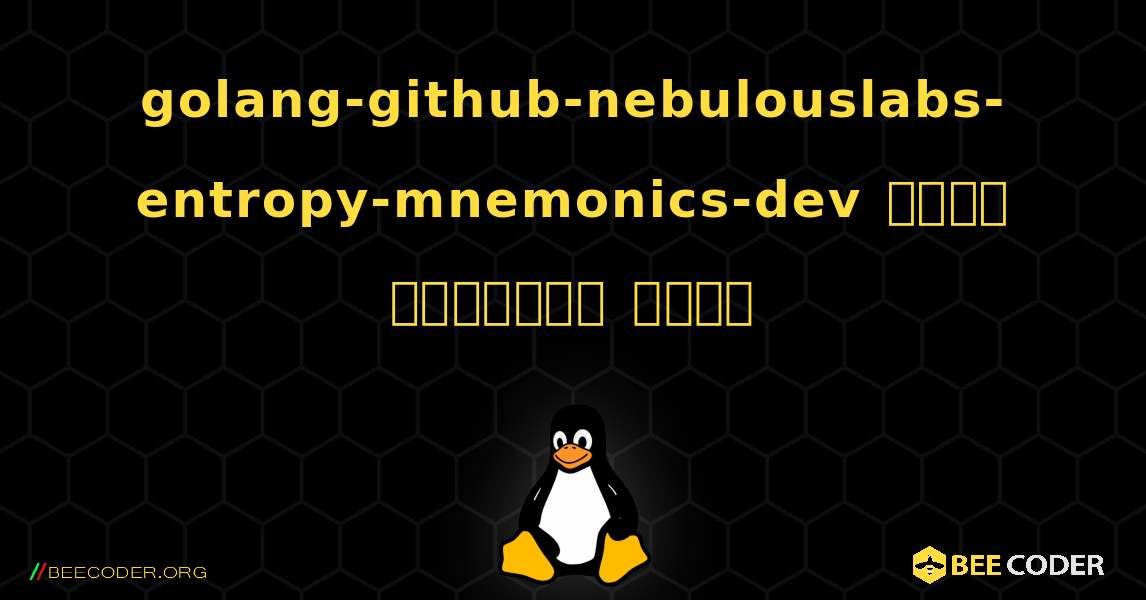 golang-github-nebulouslabs-entropy-mnemonics-dev  कैसे स्थापित करें. Linux