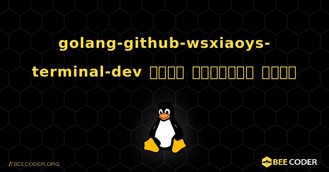 golang-github-wsxiaoys-terminal-dev  कैसे स्थापित करें. Linux