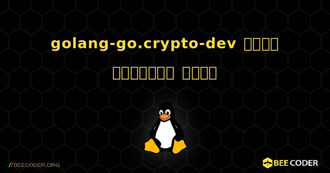 golang-go.crypto-dev  कैसे स्थापित करें. Linux