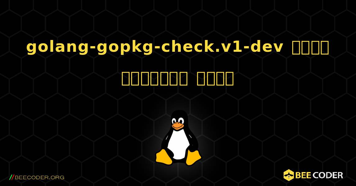 golang-gopkg-check.v1-dev  कैसे स्थापित करें. Linux