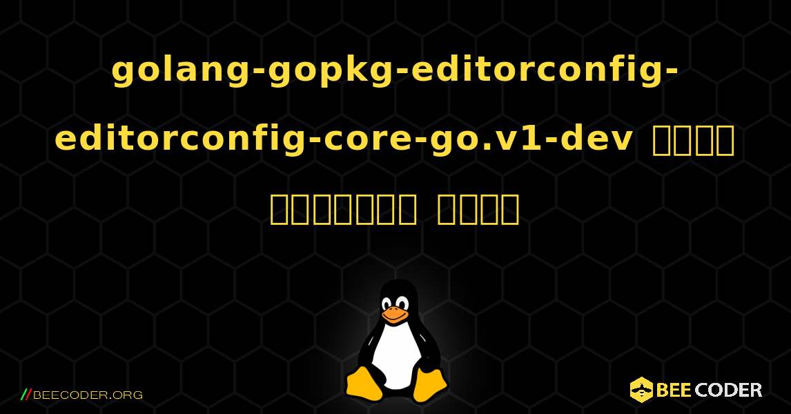 golang-gopkg-editorconfig-editorconfig-core-go.v1-dev  कैसे स्थापित करें. Linux