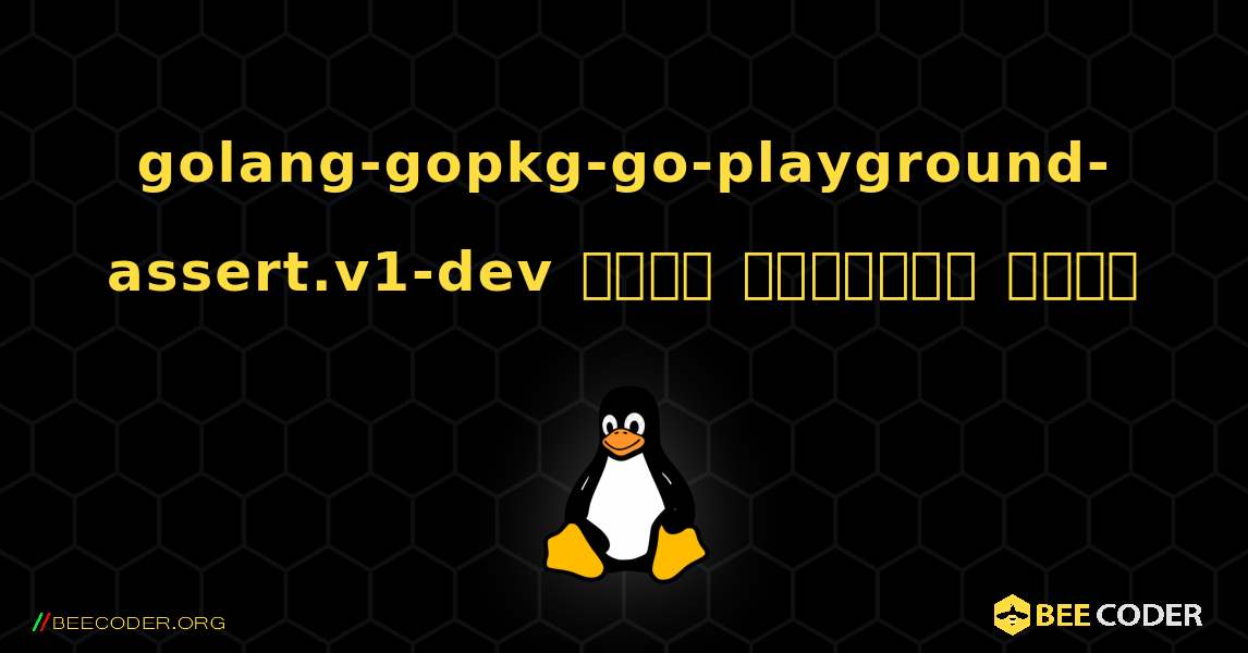 golang-gopkg-go-playground-assert.v1-dev  कैसे स्थापित करें. Linux