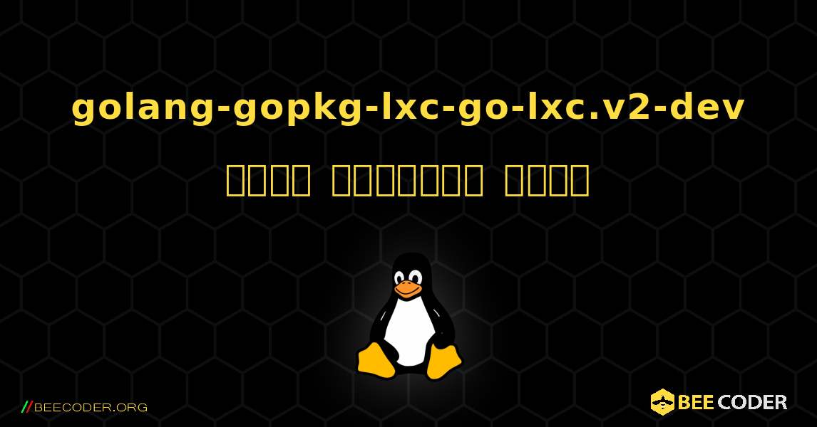 golang-gopkg-lxc-go-lxc.v2-dev  कैसे स्थापित करें. Linux