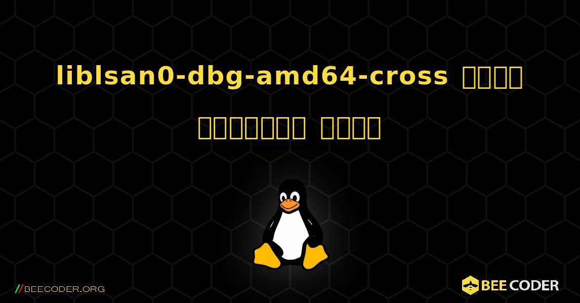 liblsan0-dbg-amd64-cross  कैसे स्थापित करें. Linux