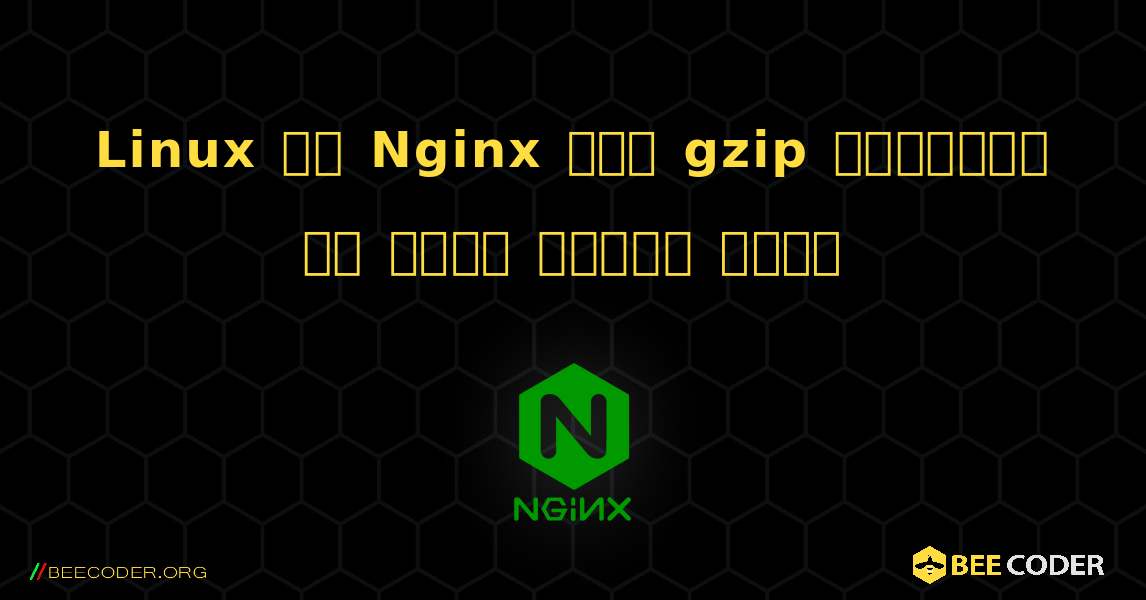 Linux पर Nginx में gzip संपीड़न को कैसे सक्षम करें. NGINX