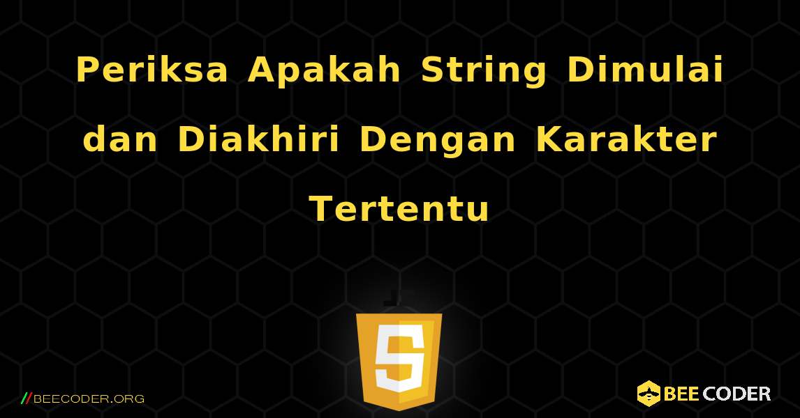 Periksa Apakah String Dimulai dan Diakhiri Dengan Karakter Tertentu. JavaScript