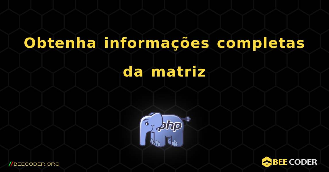 Obtenha informações completas da matriz. PHP