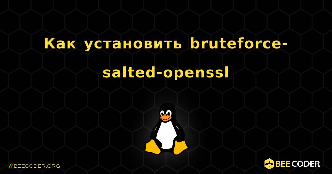 Как установить bruteforce-salted-openssl . Linux