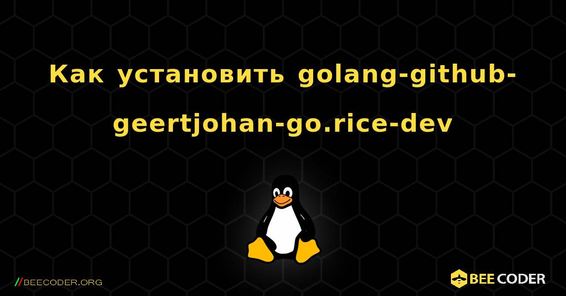 Как установить golang-github-geertjohan-go.rice-dev . Linux