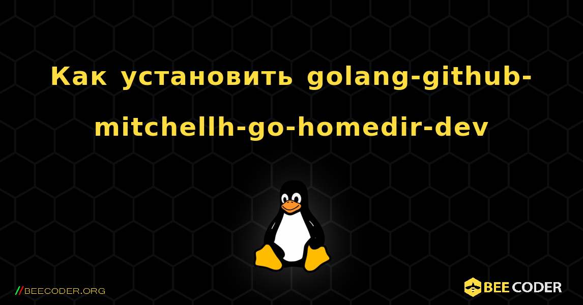 Как установить golang-github-mitchellh-go-homedir-dev . Linux