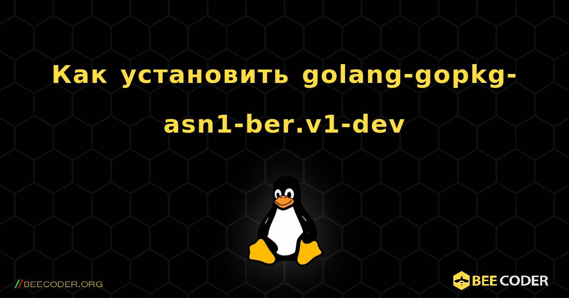 Как установить golang-gopkg-asn1-ber.v1-dev . Linux