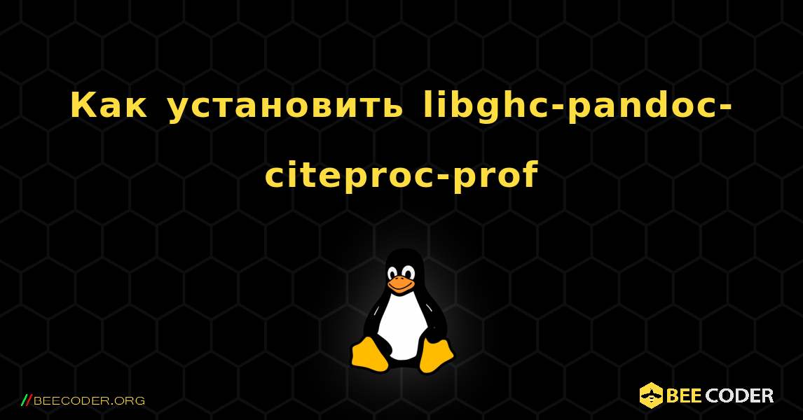 Как установить libghc-pandoc-citeproc-prof . Linux