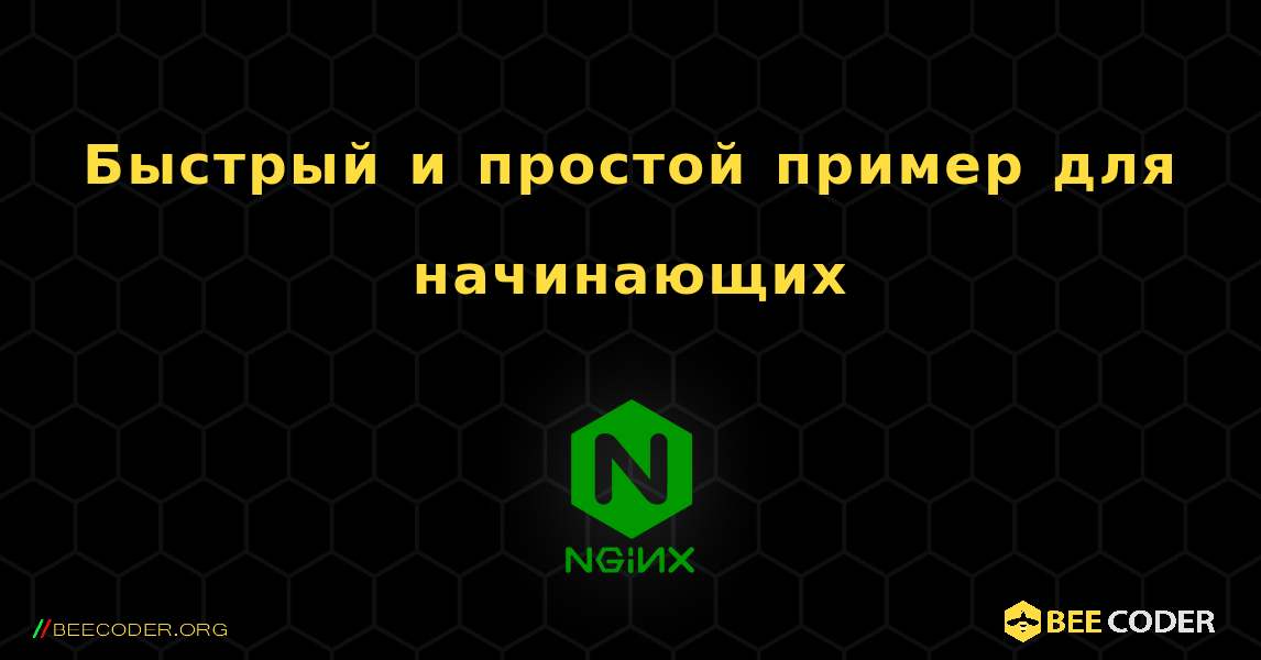 Быстрый и простой пример для начинающих. NGINX