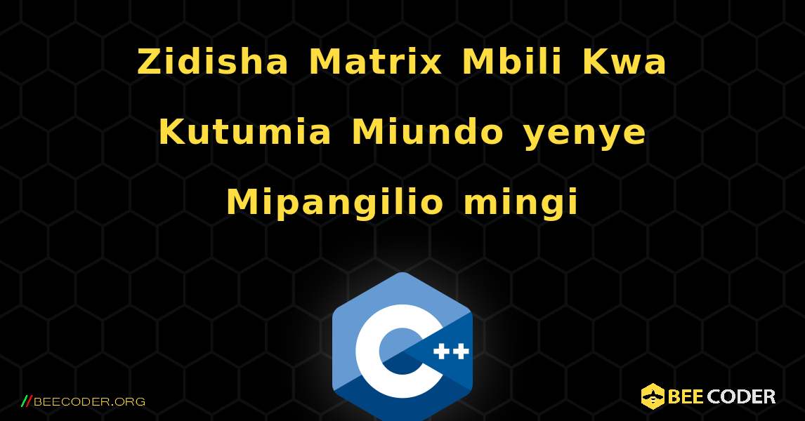 Zidisha Matrix Mbili Kwa Kutumia Miundo yenye Mipangilio mingi. C++