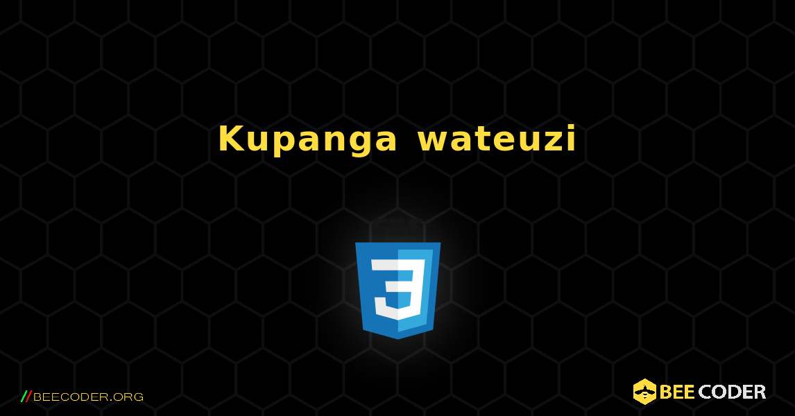 Kupanga wateuzi. CSS