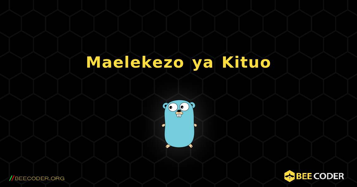 Maelekezo ya Kituo. GoLang