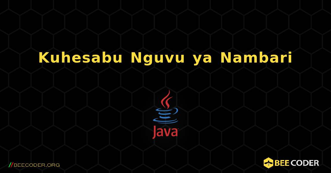 Kuhesabu Nguvu ya Nambari. Java