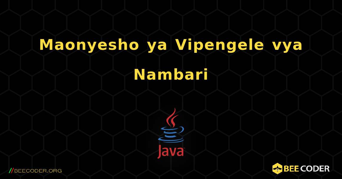 Maonyesho ya Vipengele vya Nambari. Java